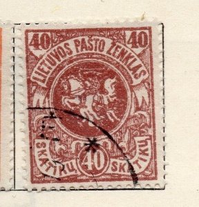 Lithuania 1919 Early Issue Fine Used 40s. 175586