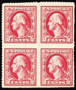 532 Var, Mint NH 2¢ Wilson Private Perf Block of Four - Stuart Katz