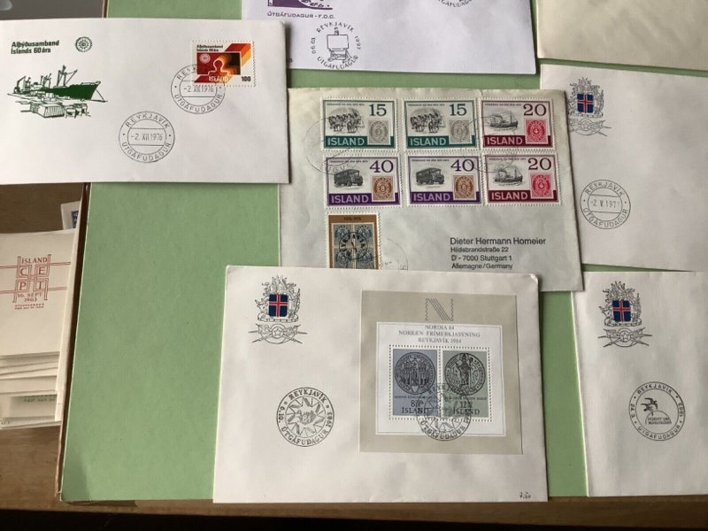 Iceland first day covers 12 items Ref A1920