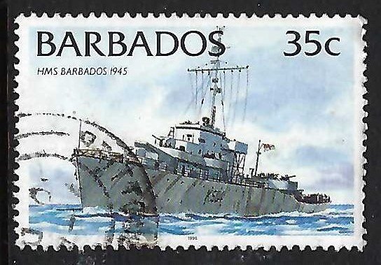 Barbados 876 VFU SHIP 225C-7