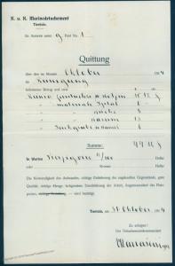 Austria 1914 WWI China Marine Detachment Tientsin Document 89093