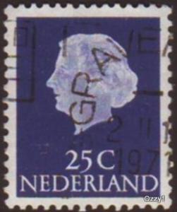 Netherlands 1953 Sc#348 SG#779 25c Blue Queen Juliana Used