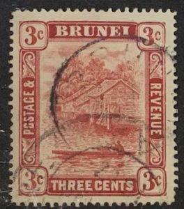 BRUNEI 1908 3cents  SG37 USED