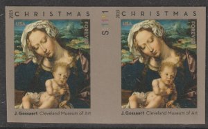 U.S.  Scott# 4815b 2013 Christmas Issue XF MNH Imperf Pair w/plate #