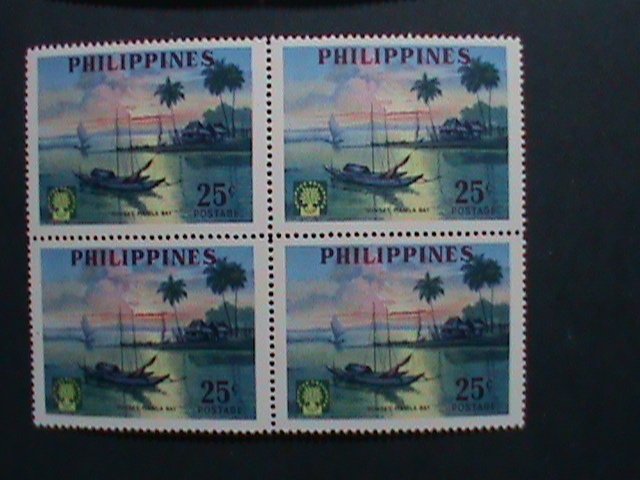 ​PHILIPPINES-1960-SC#817-8- WORLD REFUGEE YEAR -MNH BLOCKS- VERY FINE