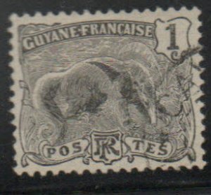 French Guiana Scott 51 Great Anteater Used  stamp expect similar cancels