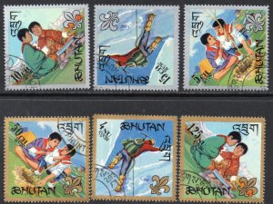Thematic stamps BHUTAN 1967 SCOUTS 126/31 6v used