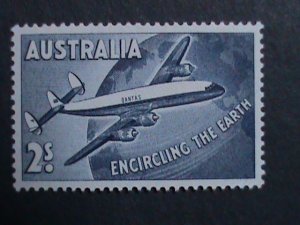 ​AUSTRALIA-1958 SC #C8 AIRMAIL-AUSTRALIAN ROUND THE WORLD AIR SERVICE- MLH  VF