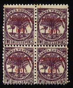 SAMOA 1899 Provisional Govt 2/6d fine mint block of 4......................24558