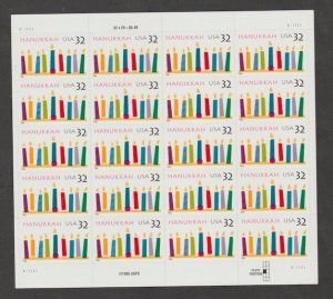 SCOTT  3118  HANUKKAH  32¢  SHEET OF 20  MNH  SHERWOOD STAMP