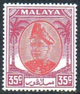 Selangor 1952 35c scarlet and purple MH