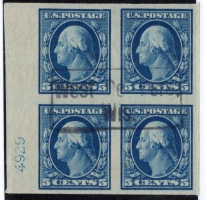U.S. - 347 - Plate Number (4929) - Block of 4 - Very Fine - Used