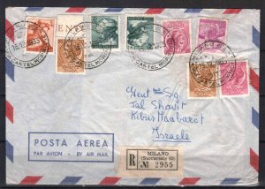 ITALY STAMPS. 1965 REG. COVER TO ISRAEL