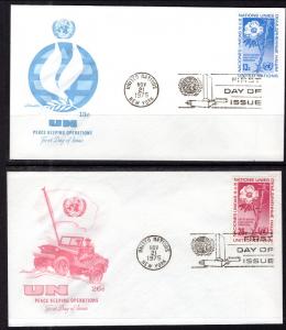 UN New York 265-266 Peace Keeping Artmaster Set of Two U/A FDC