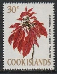 1967 Cook Islands - Sc 214 - MNH VF - 1 single - Poinsettia