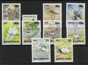 MARSHALL ISLANDS 1990 SELECTION OF 10 BIRDS STAMPS MINT