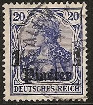 Germany-Offices-Turkey 45 Used 1906 1pi on 20pf ultra Surch.