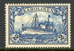 Caroline Islands 1901 Germany 2 Mark Yacht Ship Unwatermark Scott #17 Mint E455