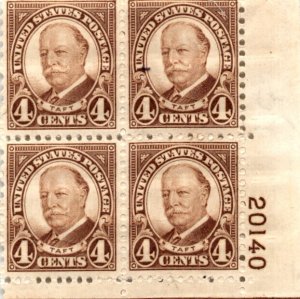 United States Postage Stamp, #685 Mint LH Plate Block, 1930 (AE)