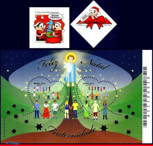 3260-62 BRAZIL 2013 CHRISTMAS, FRATERNITY, CHARACTER OF COMICS ,RELIGION, MNH