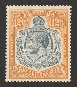 BERMUDA 1924 KGV 12/6, variety broken crown & scroll. MNH **. with Certificate.