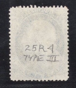 MOMEN: US STAMPS #21 25R4 PLATE 4 USED LOT #76532*