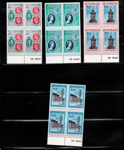 SEYCHELLES Scott # 413-6 MNH Blocks  - 25th Anniversary Of QEII Coronation