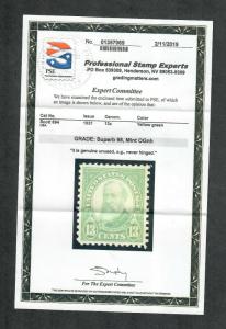 US Sc#694 M/NH, Superb 98 PSE Graded Cert, SMQ. $325