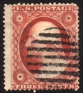 1857, US 3c, Washington, Used, Sc 26