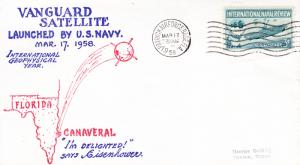 1951 Two Covers Cape Canaveral Satellite Launches Explorer Vanguard