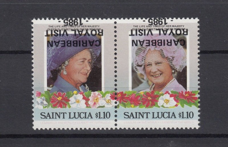 St Lucia 1985 $1.10 Pairs With Inverted O/P Error/Flaw JK5279