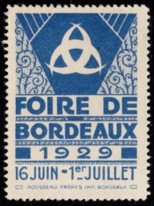 1929 France Poster Stamp Fair Of Bordeaux June 16-July 18 MNH