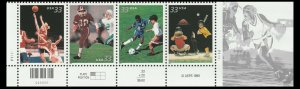 US 3399-3402 3402a Youth Team Sports 33c plate strip L P1111 (4 stamps) MNH 2000 