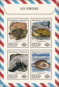 Togo - 2017 Turtles & Tortoises - 4 Stamp Sheet - TG17522a