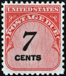 SC#J95 7¢ Postage Due: Shiny Gum (1959) MLH