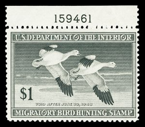 Scott RW14 1947 $1.00 Duck Stamp Mint Plate Number Single F-VF NH Cat $55