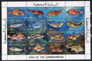 Libya 1107 Fish Souvenir Sheet MNH VF