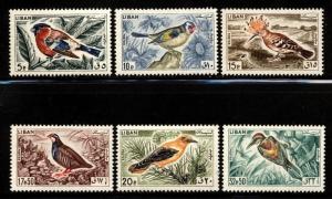  Lebanon liban Scott 434-39 Birds VF Mint NH set  