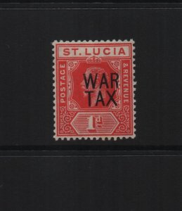 St Lucia 1916 SG89 1d War Tax - unmounted mint