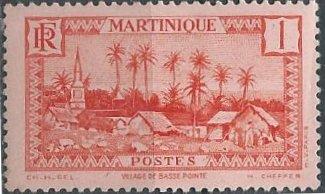 Martinique 133 (mlh) 1c village of Basse-Pointe