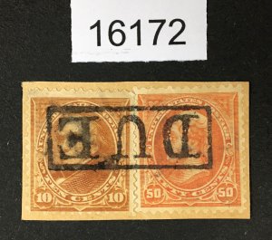 MOMEN: US STAMPS # 275, 283 DUE CANCEL USED LOT #16172