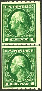 U.S. #410 MINT LINE PAIR OG HR