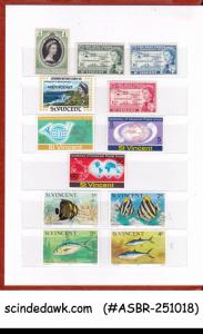 COLLECTION OF ST VINCENT STAMPS IN SMALL STOCK BOOK - 66 STAMPS & 2-M/S MNH