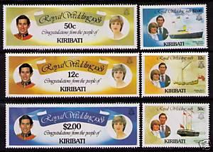 KIRIBATI Sc# 373 - 378 MNH FVF Set 6 Royal Wedding