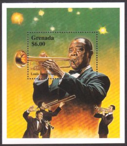 GRENADA - 1999 LOUIS ARMSTRONG / MUSICIAN / MUSIC MIN. SHEET MNH