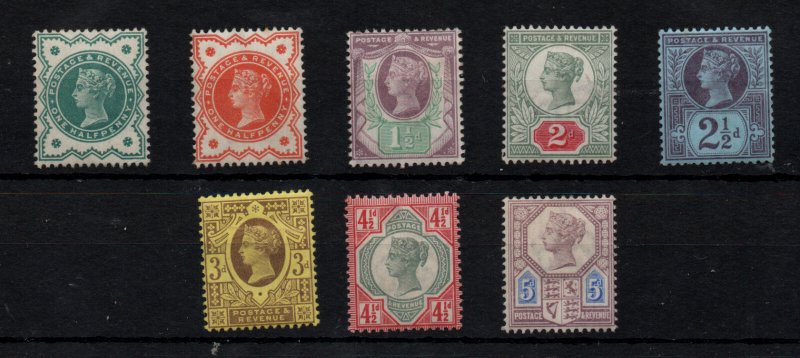 GB QV 1887 Jubilee mint MH set to 5d WS43369