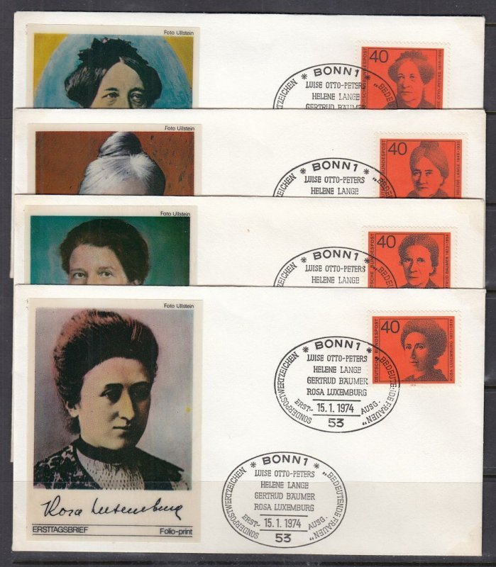 Germany Scott 1128-31 Folio FDC - Honoring German Women