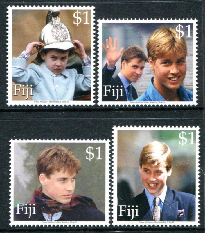 Fiji 889-892 MNH Michel 931-934 Prince William 18th birthday 2000  x12109