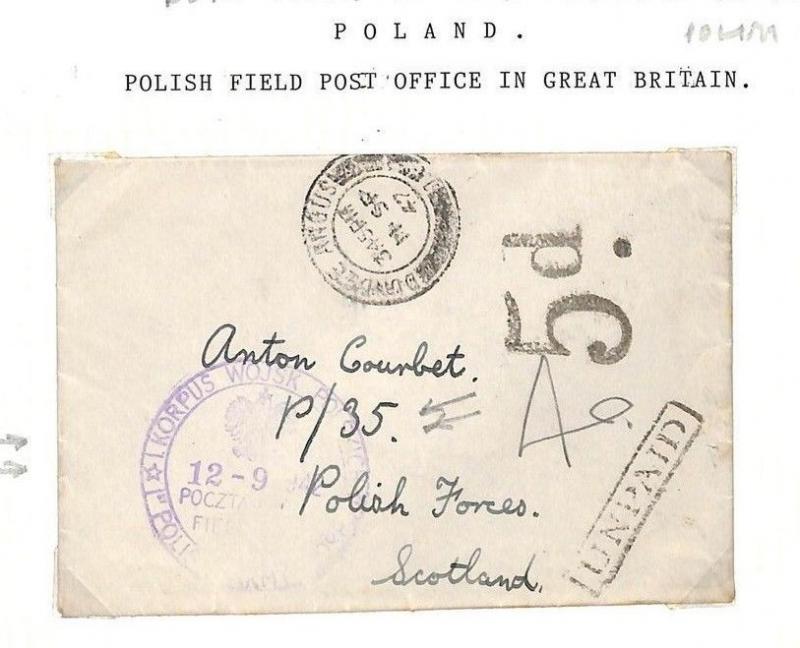 AG188 GB POLAND Allied Forces WW2 1942 Covers{2} *Undercover Address* Scotland