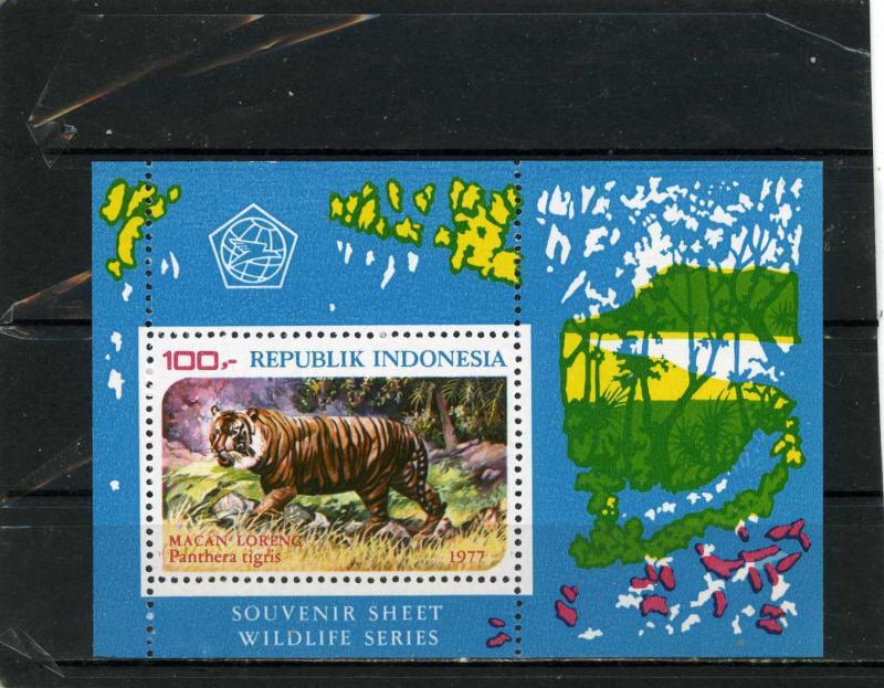 INDONESIA 1977 FAUNA WILD ANIMALS/TIGER S/S MNH